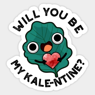 Will You Be My Kale-entine Cute Veggie Valentine Pun Sticker